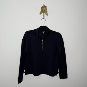 T by Talbots Navy Half Zip Pullover XS